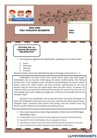 Ph teks tanggapan deskriptif