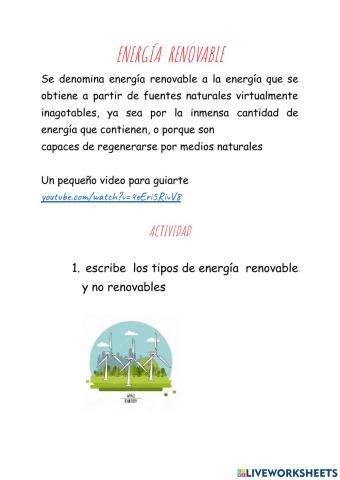 Energias renovables y no renovables