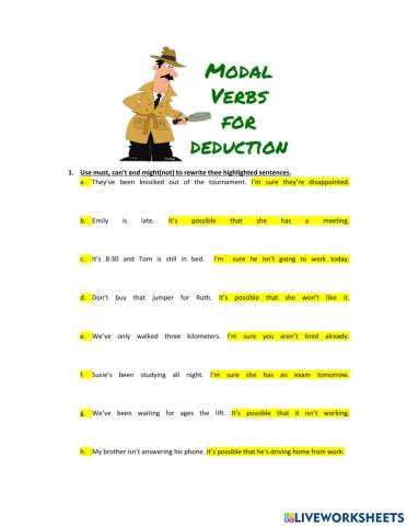 Practice: modals of deduction