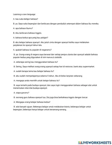 Speaking Exercise August 7th