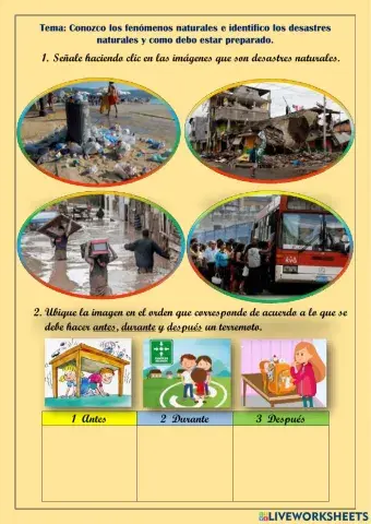 Conozco los fenómenos naturales e identifico los desastres naturales y como debo estar preparado.