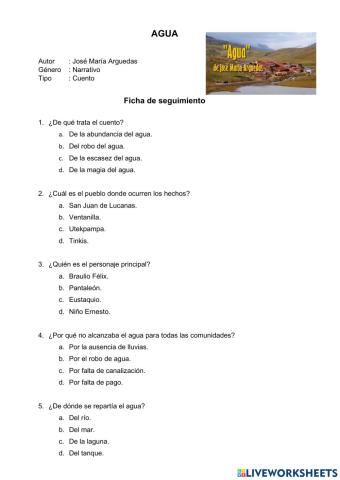 -AGUA- - Ficha de seguimiento de lectura