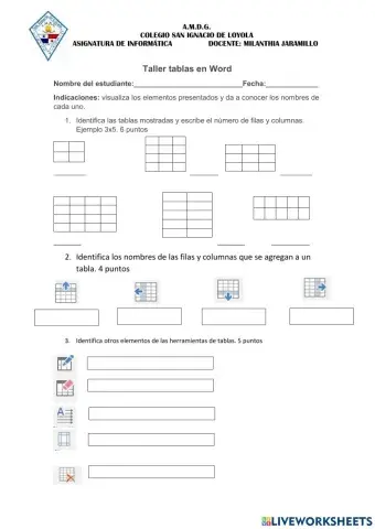 Herramientas de tablas
