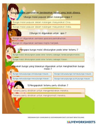 Latihan pemahaman tahun 3