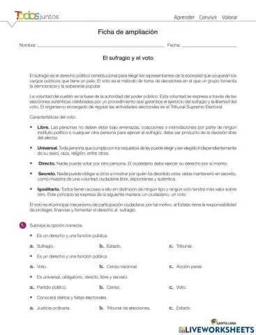 El sufragio y el voto