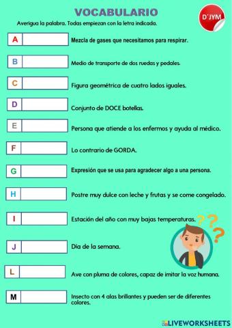 Comprensión lectora - Vocabulario
