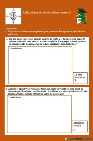 Aplicaciones de las ecuaciones de primer grado