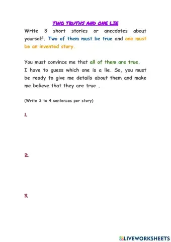 Two truths and one lie