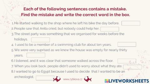 Find the mistake (past tenses) Comp. First U2 SB