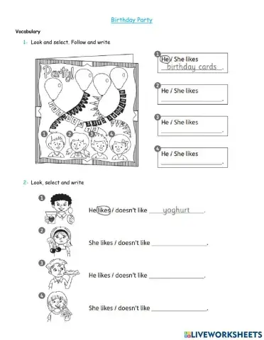 Birthday party grammar