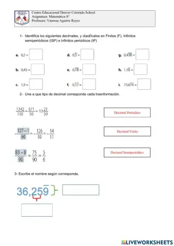 8° evaluación Porcentajes y racionales