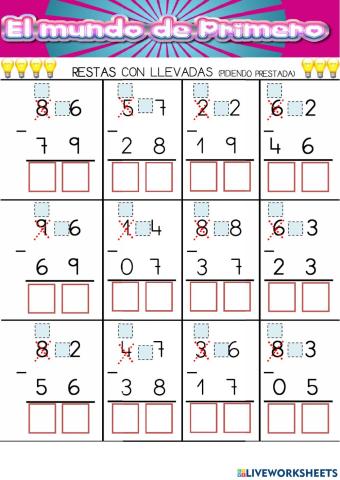Restas con llevadas