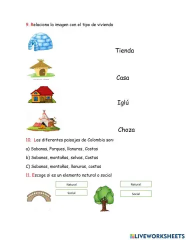 Tipos de vivienda y elementos