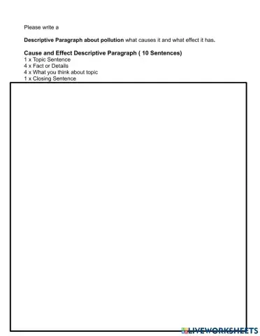 Pollution Descriptive paragraph
