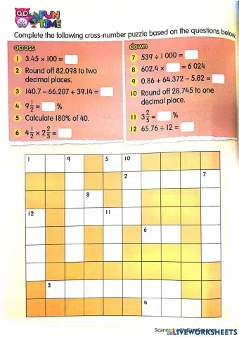 Fractions, decimals and percentage