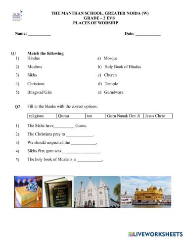 EVS - PLACES OF WORSHIP