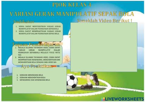 Pjok kels 4 gerak manipulatif sepak bola