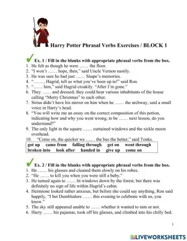 Phrasal verbs with Harry Potter