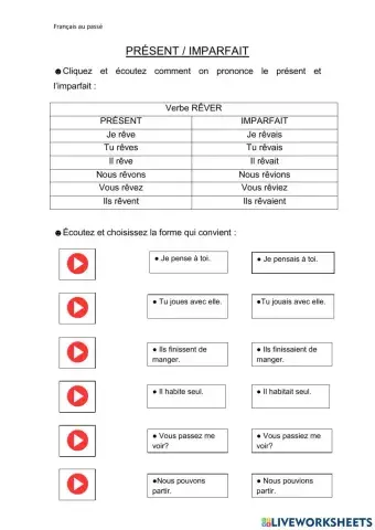 Présent et imarfait