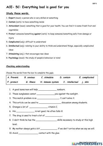 GEP 5- Unit 5 Reading and listening