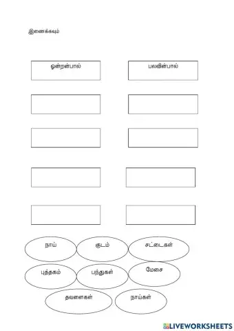 தமிழ் மொழி ஆண்டு 2(ஒன்றன்-பலவின்)