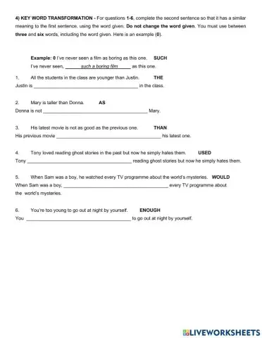 Key Word Transformation