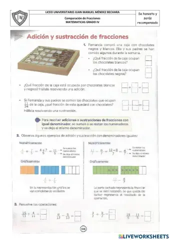 Adición y sustracción de fracciones