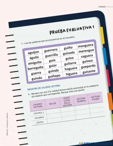 Actividad evaluativo letra gue-gui