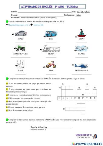 3° ano - INGLÊS - 13-08-21