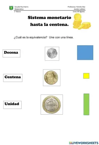 Sistema monetario hasta la centena