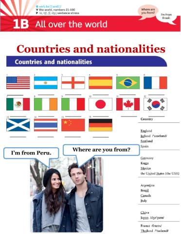 Book unit 1b countries and nationalities