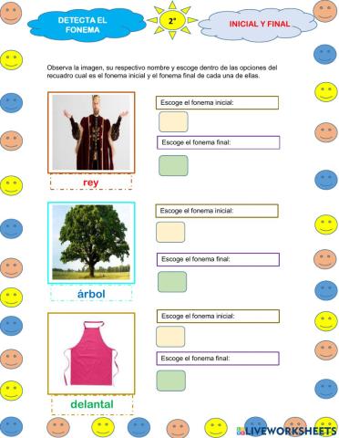 Detecta el fonema inicial y final