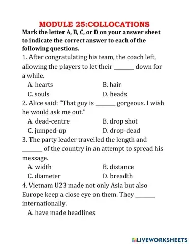 MODULE 25:COLLOCATIONS