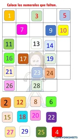 Coloca los numerales donde corresponde.