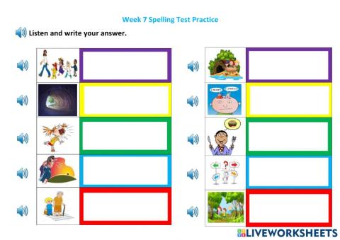 Word Bank - 7 Practice A