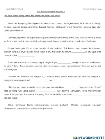 Kata  berimbuhan sisipan