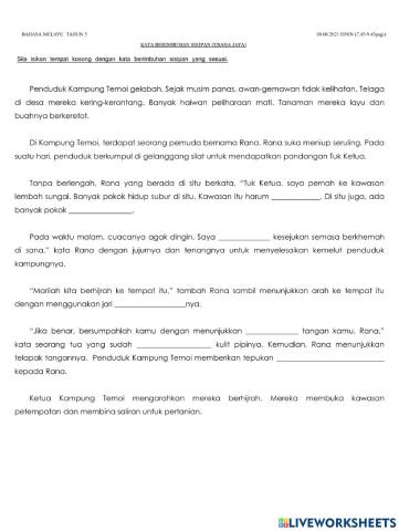 Kata  berimbuhan sisipan