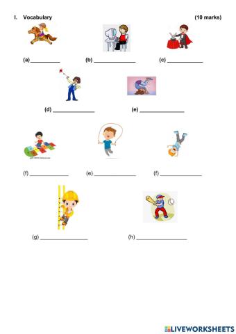 Vocabulary (what can they do?)