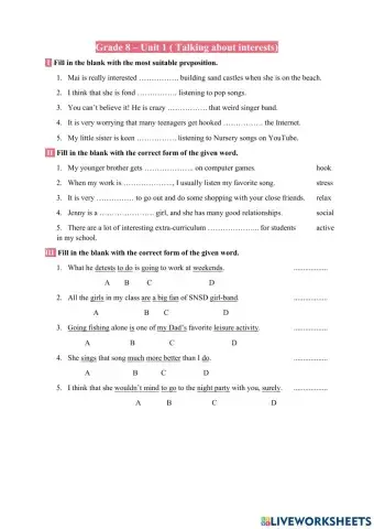 Taking about interests