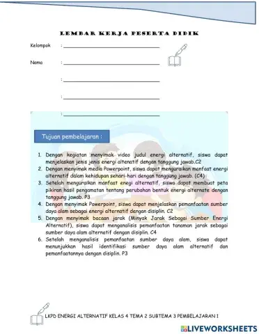 LKPD Kelas 4 Tema 2-3-1