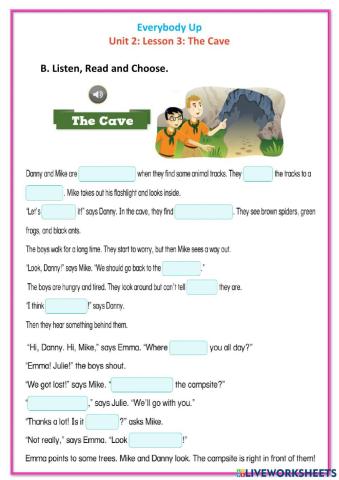 Everybody Up 5: Unit 2: Lesson 3: The Cave B