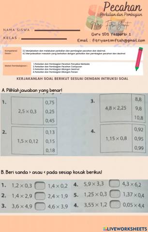 Perkalian Pecahan Desimal