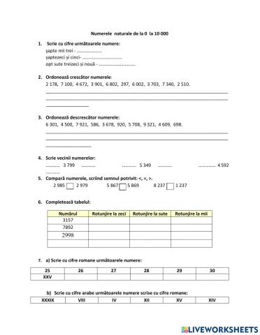 Nr. naturale 0 - 10 000
