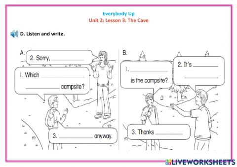 Everybody Up 5: Unit 2: Lesson 3: The Cave D