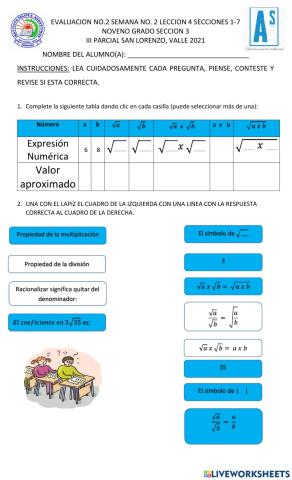 Evaluación No. 2 Semana No. 2 Lección 4 Secciones 1-7