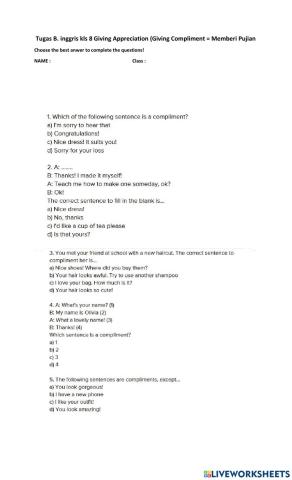 Asking and giving Compliment