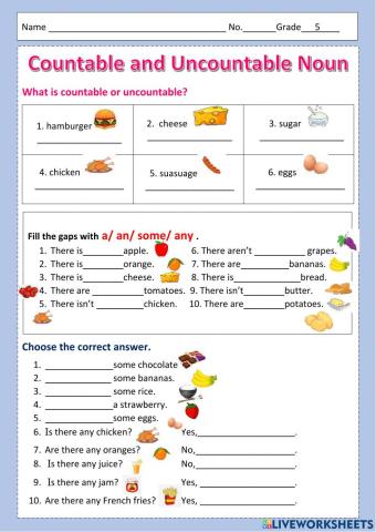 Countable and uncountable nouns