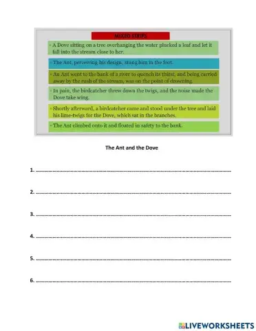 Rearrange the following sentences to make a stoty.