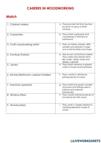 Careers in woodworking