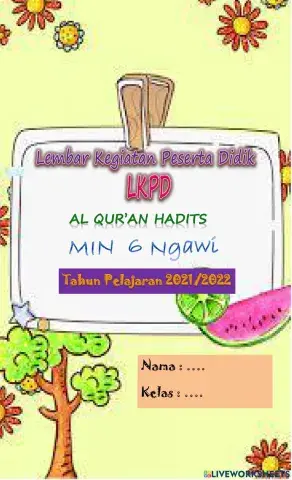 LKPD Al Qur'an Hadits (Huruf Hijaiyah dan Tanda Bacanya)